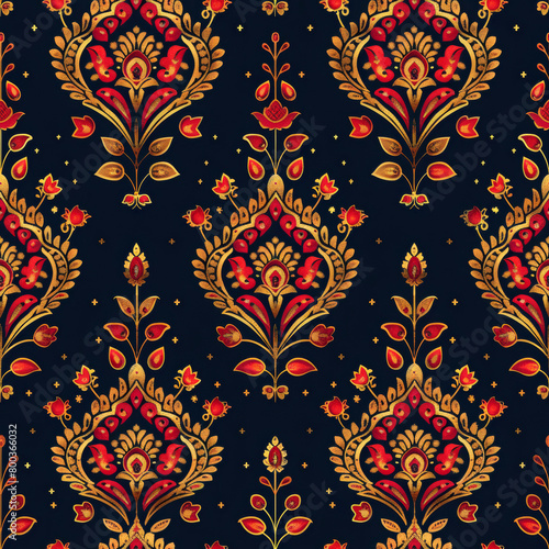 Colorful Saree pattern illustration.