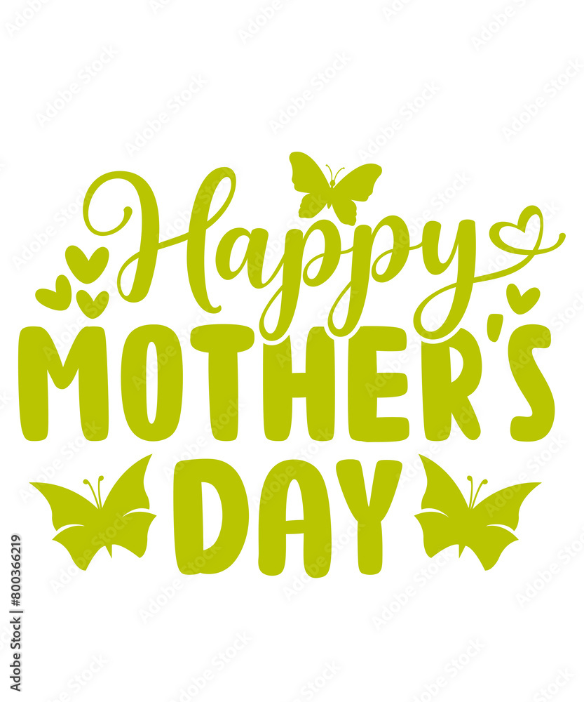 Fototapeta premium Mother’s Day typography clip art design on plain white transparent isolated background for sign, card, shirt, hoodie, sweatshirt, apparel, tag, mug, icon, poster or badge