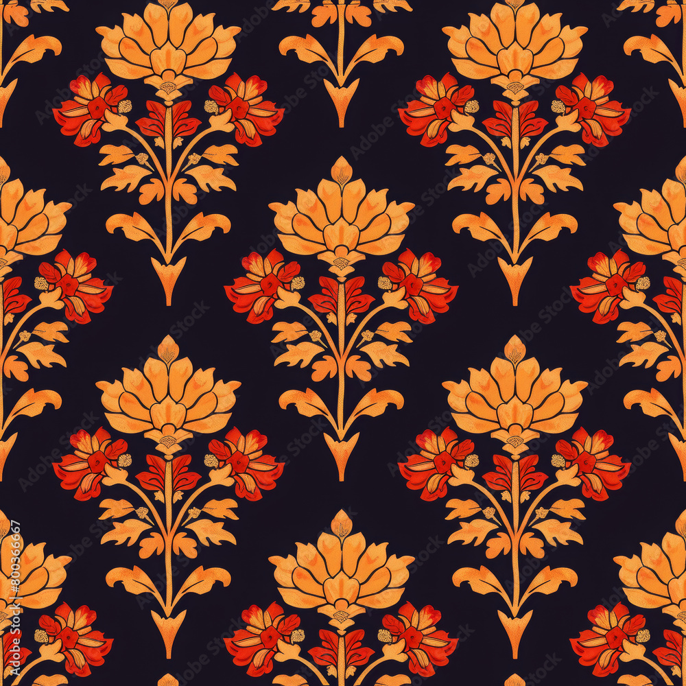 Colorful Saree pattern illustration.