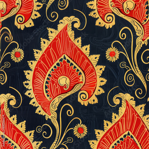 Colorful Saree pattern illustration.