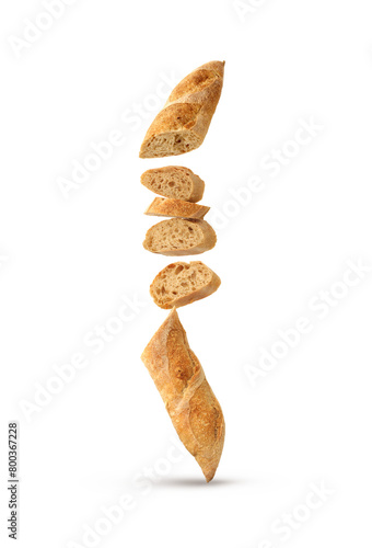 Creative layout made of bread on the white background. Food concept. Macro concept. (ID: 800367228)