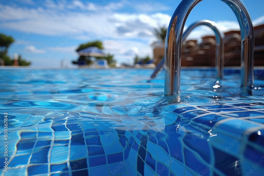 blue summer swimming pool professional photography