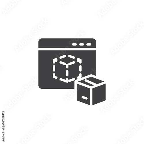 Website and parcel box vector icon
