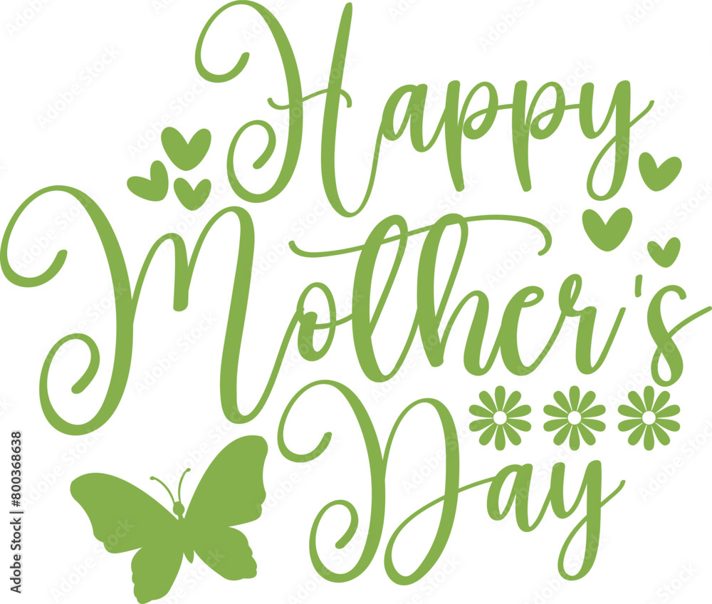 Fototapeta premium Mother’s Day typography clip art design on plain white transparent isolated background for sign, card, shirt, hoodie, sweatshirt, apparel, tag, mug, icon, poster or badge