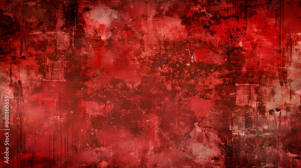 Red Black White Aged Grunge Wall Background ,Old Weathered Peeled Painted Plaster Backdrop ,abstract red background texture
