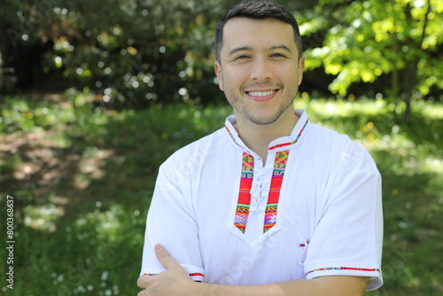 Handsome Hispanic man close up