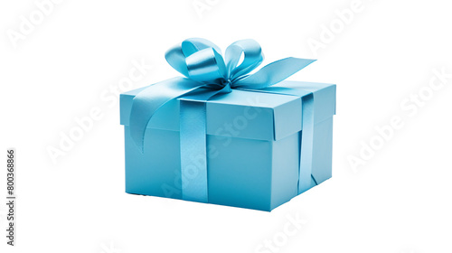 a blue gift box with a bow © Ioana
