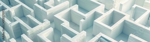 An abstract aerial view of a white geometric maze, its pathways offering a complex and intriguing challenge