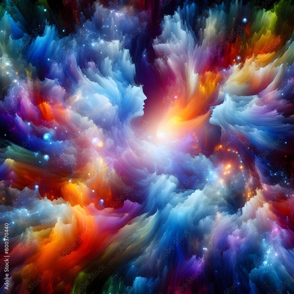 Abstract colorful shapes  Ethereal Echo swirling  dreamlike atmosphere