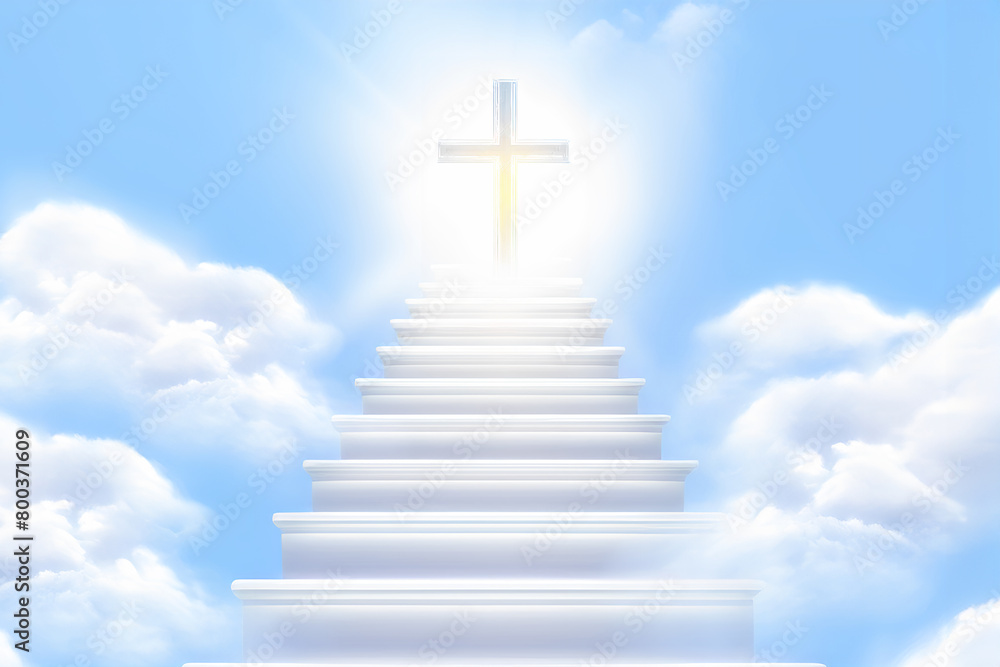 The cross is at the end of the stairs leading to heaven.