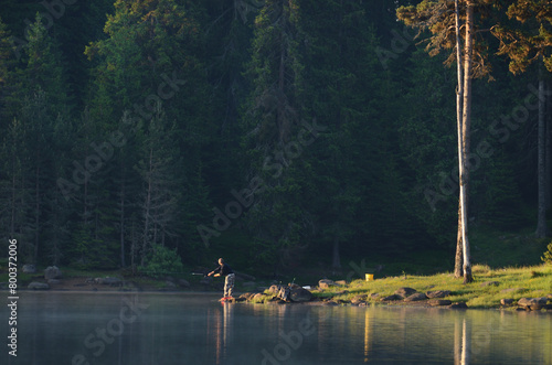 Fisherman in the mountains