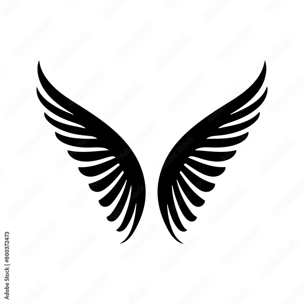 Fototapeta premium angel feather wings simple design Vector illustration