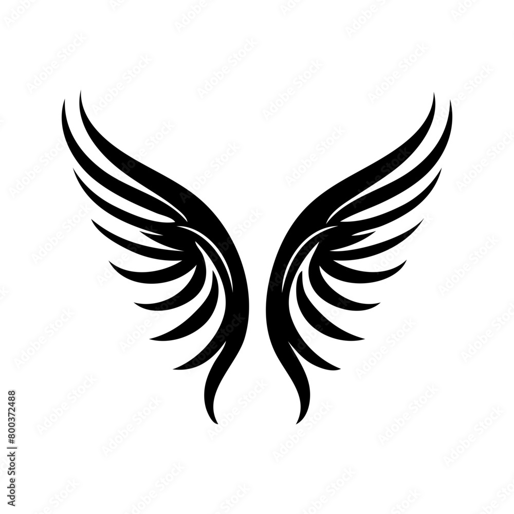 Fototapeta premium angel feather wings simple design Vector illustration