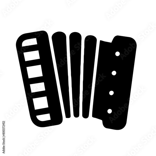 Accordion icon vector graphics element silhouette Musical symbol sing isolated illustration on a Transparent Background