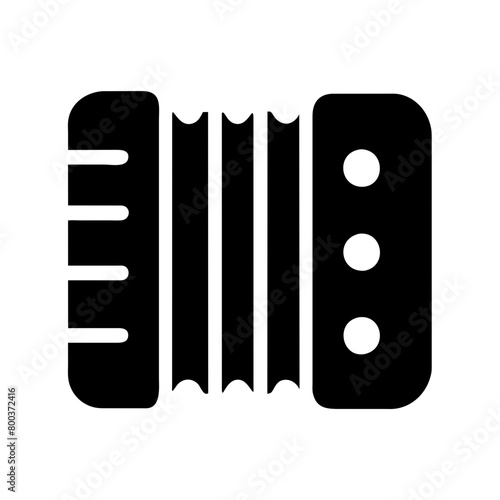Accordion icon vector graphics element silhouette Musical symbol sing isolated illustration on a Transparent Background