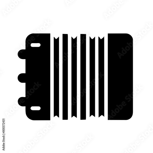 Accordion icon vector graphics element silhouette Musical symbol sing isolated illustration on a Transparent Background