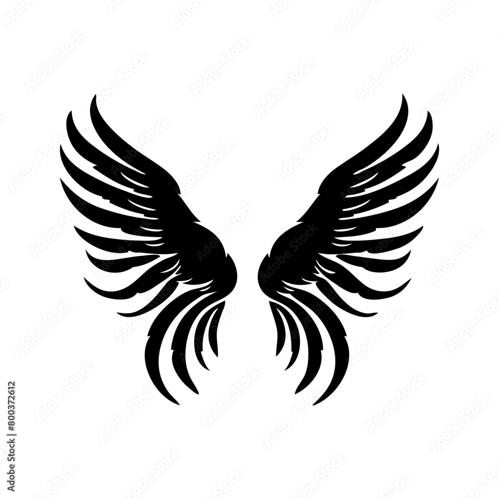 Fototapeta premium angel feather wings simple design Vector illustration