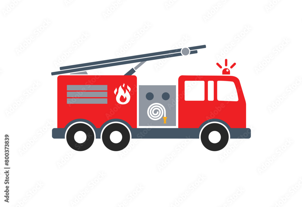 simple red fire engine truck silhouette side view icon symbol vector isolated transparent background simple red fire engine truck silhouette side view icon symbol vector isolated transparent background