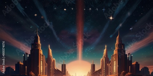 galaxy alien city background