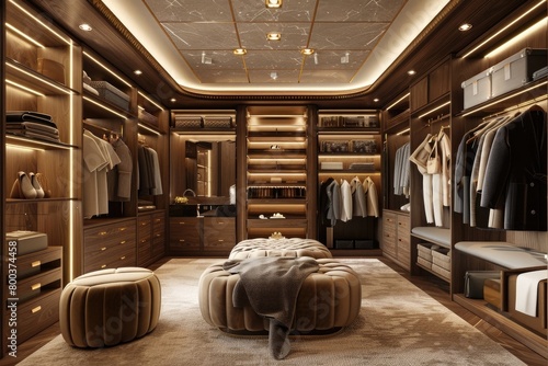 3d rendering modern luxury dressing room interior photo