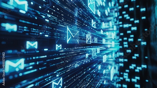 Closeup of a screen displaying an overflowing email inbox, symbolizing the overwhelming pace of cyber communication in todays techdriven world © ParinApril