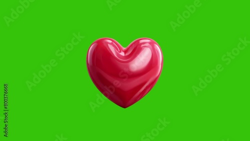 3D heart animation beat heartbeat. rhythm Love symbol beating for anniversary, wedding or world heart day concept