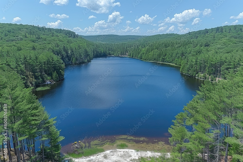 beautiful lake on a sunny day professional photography