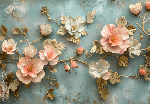 A luxurious rococo wallpaper with intricate details, pastel colors, and a dreamy, fairytale aesthetic. Perfect for adding a romantic and elegant touch to any space.