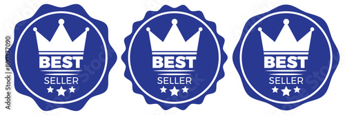 Set of best seller stickers, badges, labels vector illustration. Vintage Bestseller Vector Icons. 11:11