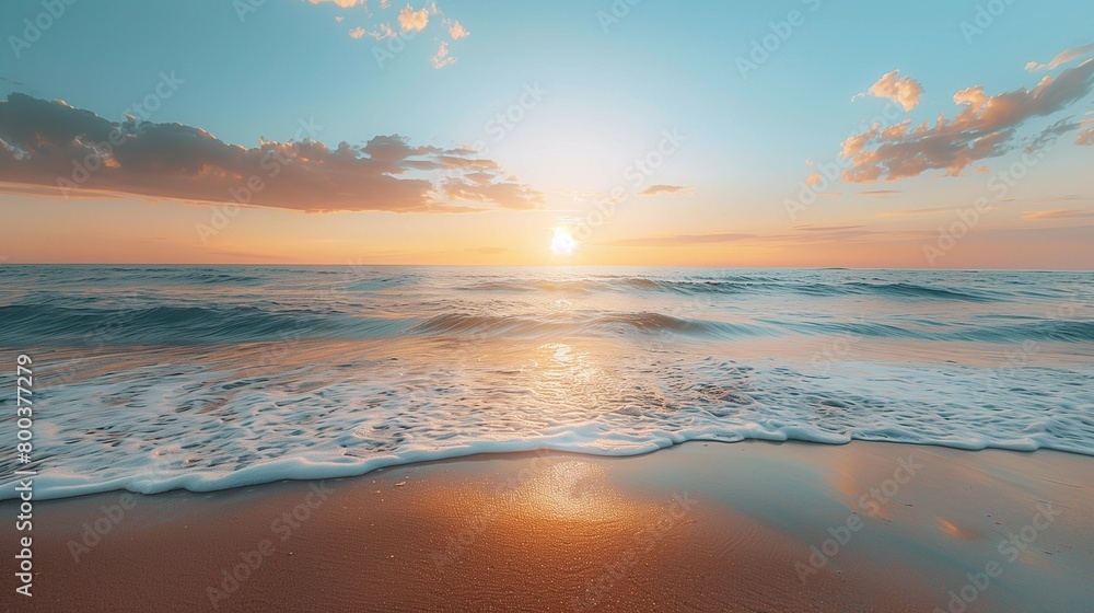Golden Sunrise Over Calm Waters, generative ai