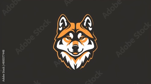 A dynamic eSport logo featuring an orange and black husky perfect for teams or gaming profiles photo