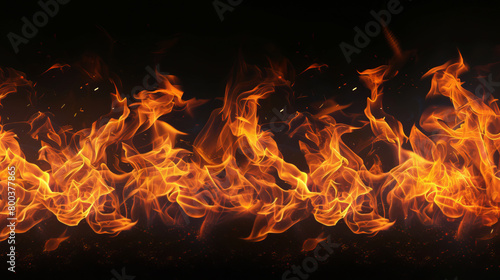 Intense Flames on Dark Background © Natalia Klenova