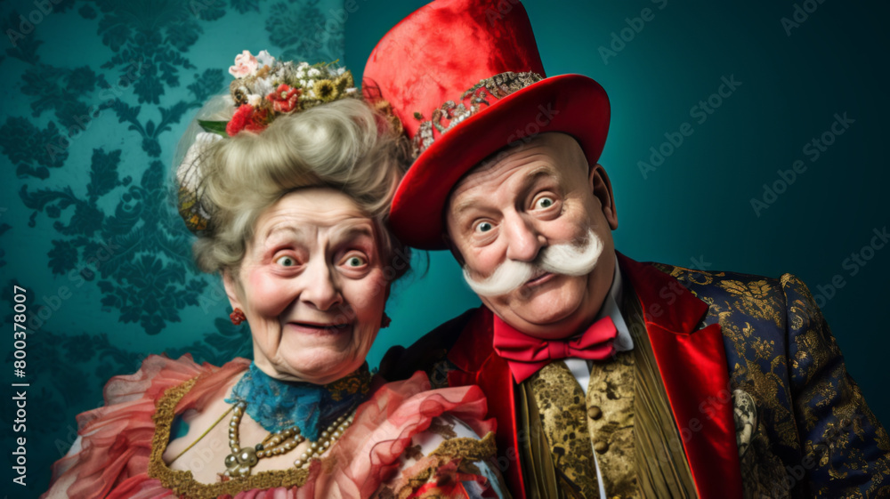 Funky Senior Couple in Stylish Attire