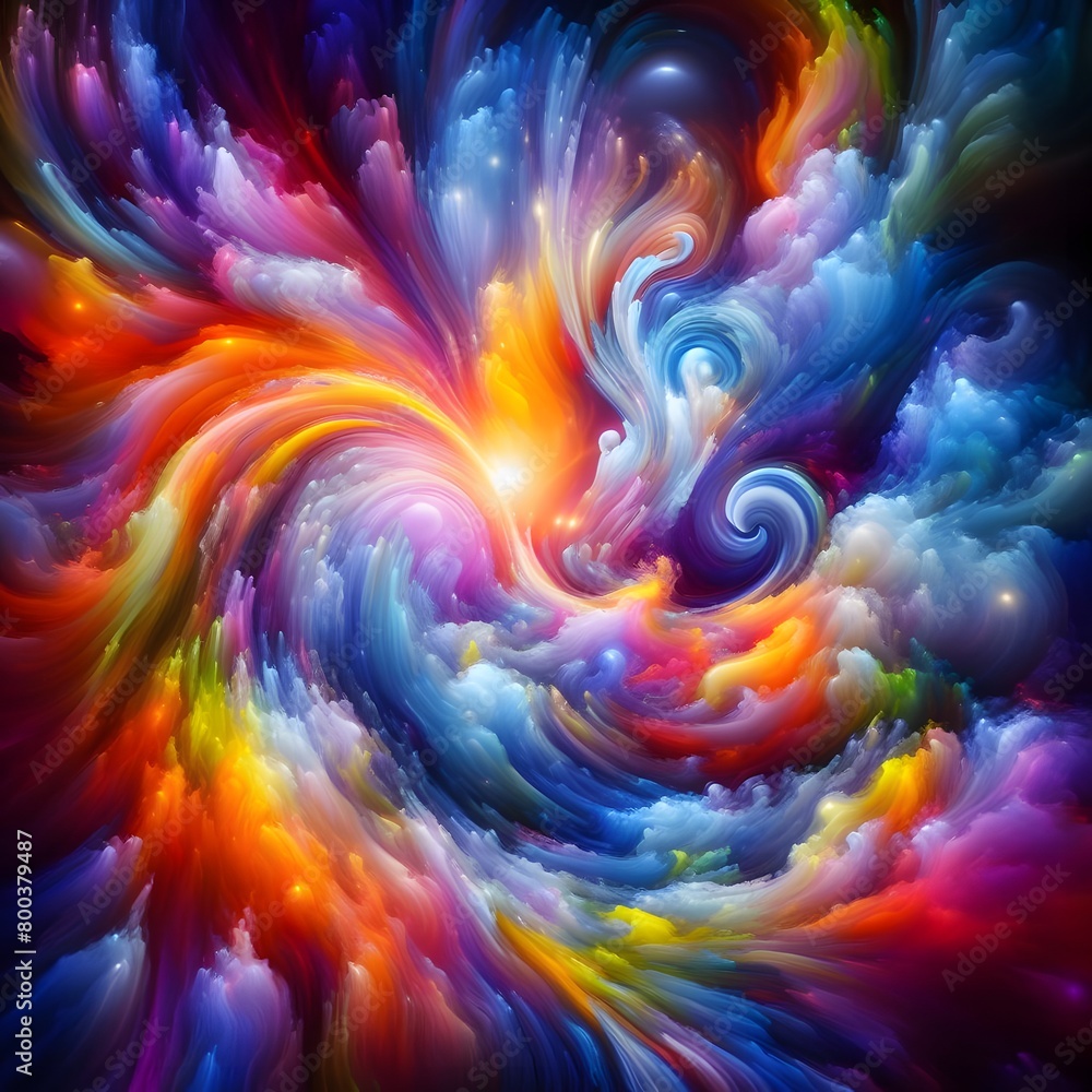 Fototapeta premium Abstract colorful shapes Ethereal Echo swirling dreamlike atmosphere