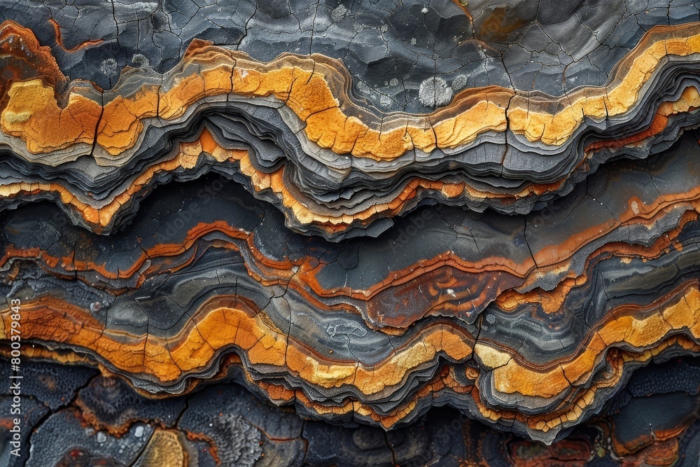 Weathered Natural Patterns of Colorful Layered Stone and Mineral Textures