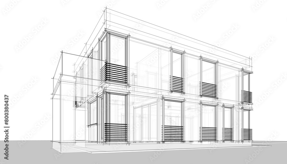 house building sketch architectural 3d illustration house building sketch architectural 3d illustration