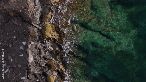 Beautiful sea waves from drone aerial footage 