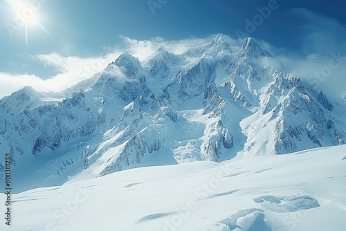 beautiful snow on mountain view in sunny day professional photography © NikahGeh