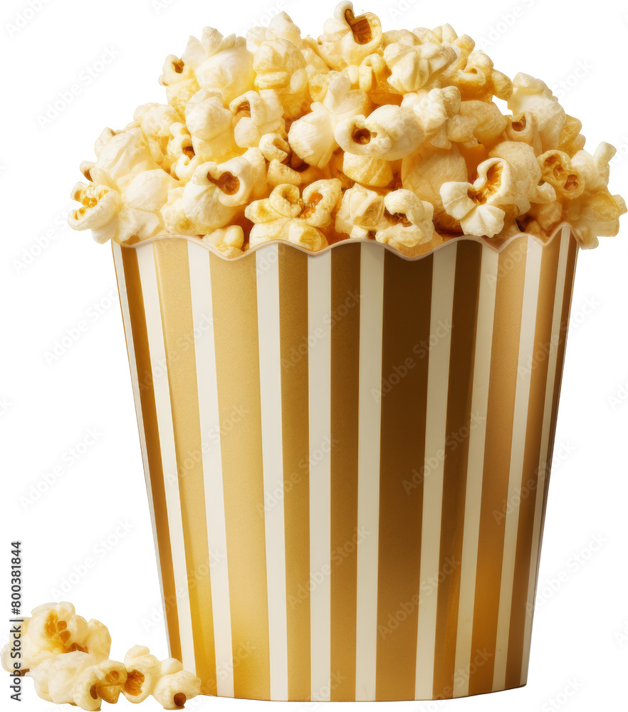 popcorn bucket isolated on white or transparent background,transparency 