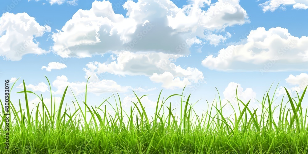 Fototapeta premium A grassy field under cloudy sky, showcasing the natural beauty of the landscape