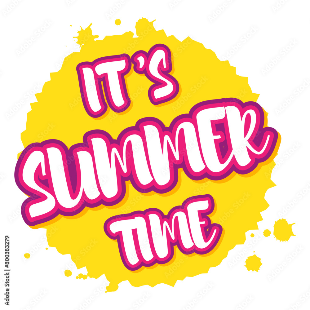 Vector illustration of It's Summer Time typography on transparent background Vector illustration of It's Summer Time typography on transparent background