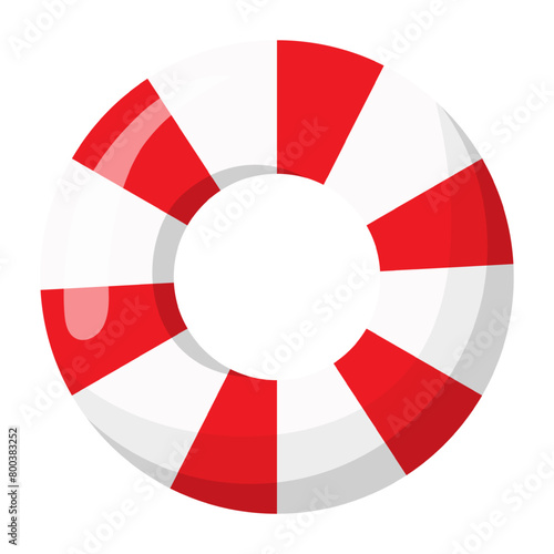 Vector illustration of life buoy on transparent background