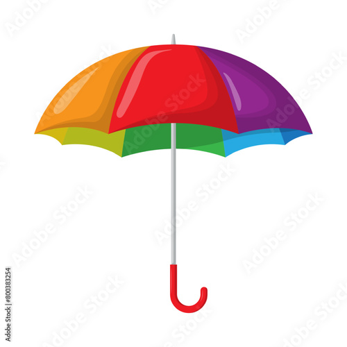 Vector illustration of colorful umbrella on transparent background