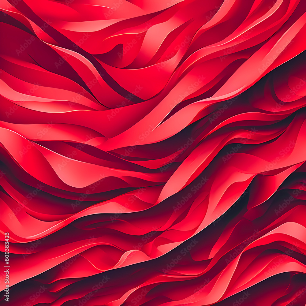 Obraz premium red satin fabric ruffle textured abstract background