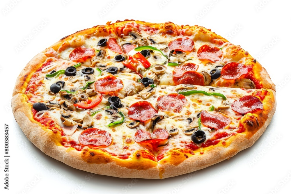 Pizza photo on white isolated background