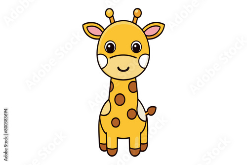 A giraffe with a smile on its face