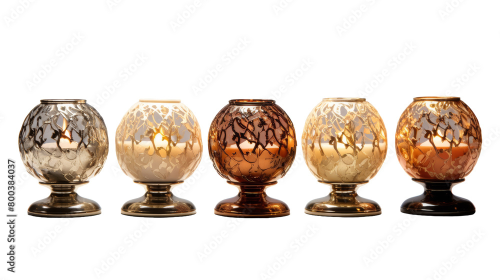 Four glass vases arranged in a stacked formation on transparent background Four glass vases arranged in a stacked formation on transparent background