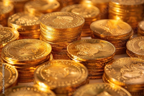pile of gold coins professional photography
