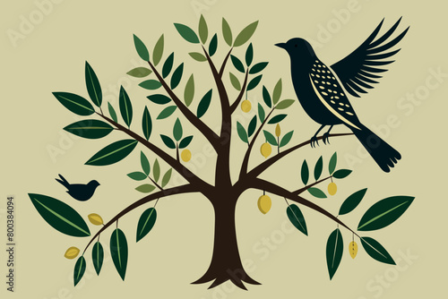 A tree with birds on it