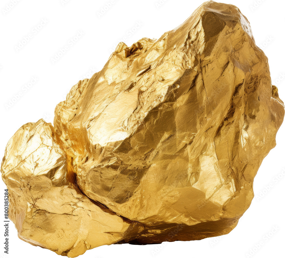 golden rock,rock made of gold isolated on white or transparent background,transparency 